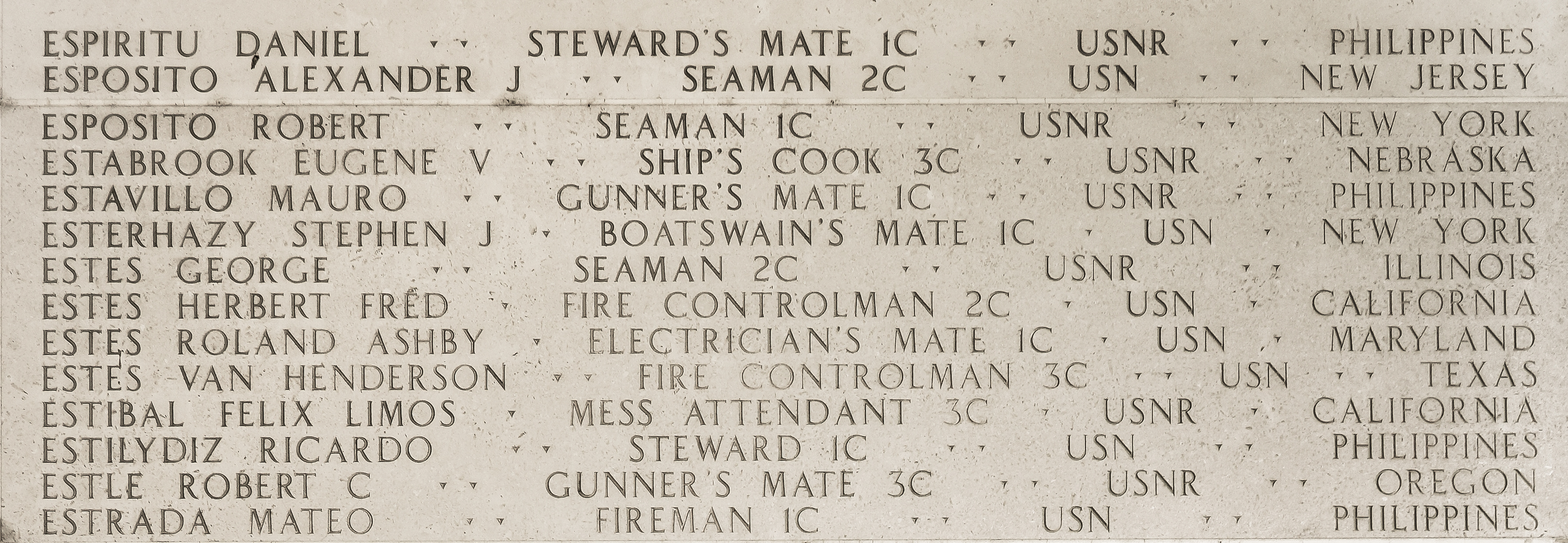 Stephen J. Esterhazy, Boatswain's Mate First Class